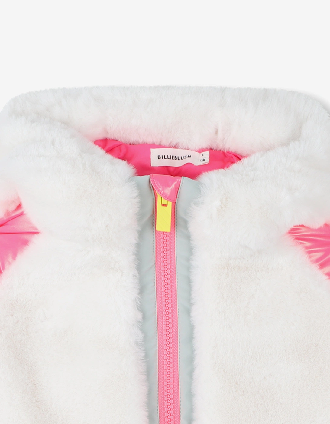 Billieblush Girls Faux Fur Jacket in Ivory