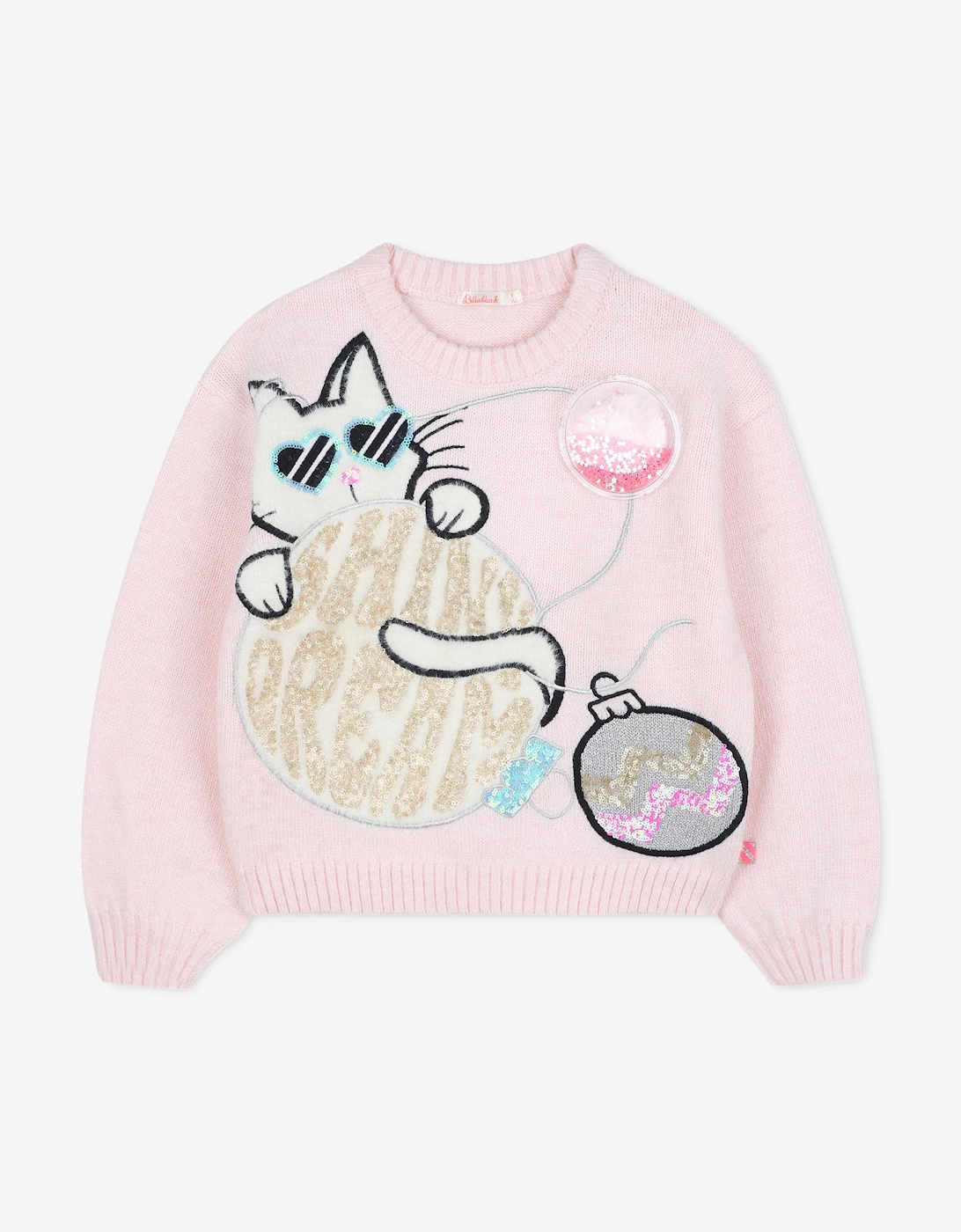 Girl's Billieblush Girls Shiny Dream Knitted Jumper in Pink - Size: 12 years