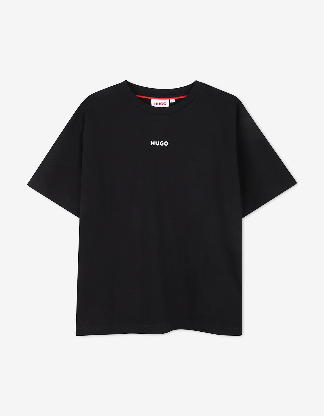 Hugo Boys Logo Print T-Shirt in Black, 5 of 4