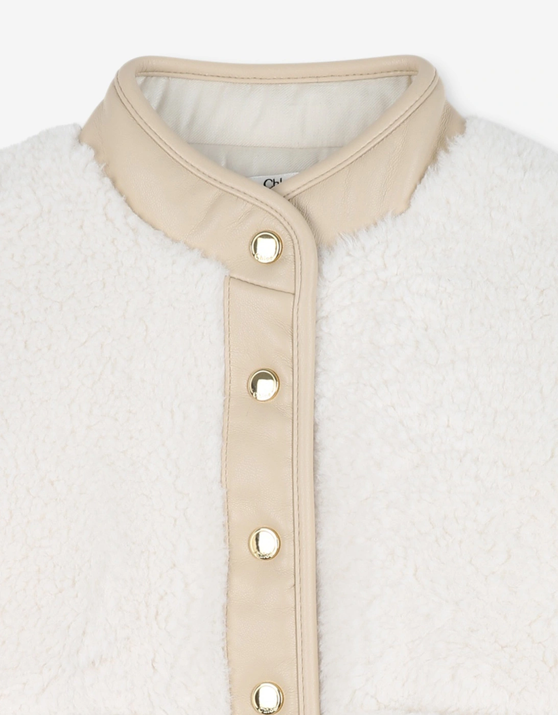 Baby Girls Faux Shearling Coat in Ivory