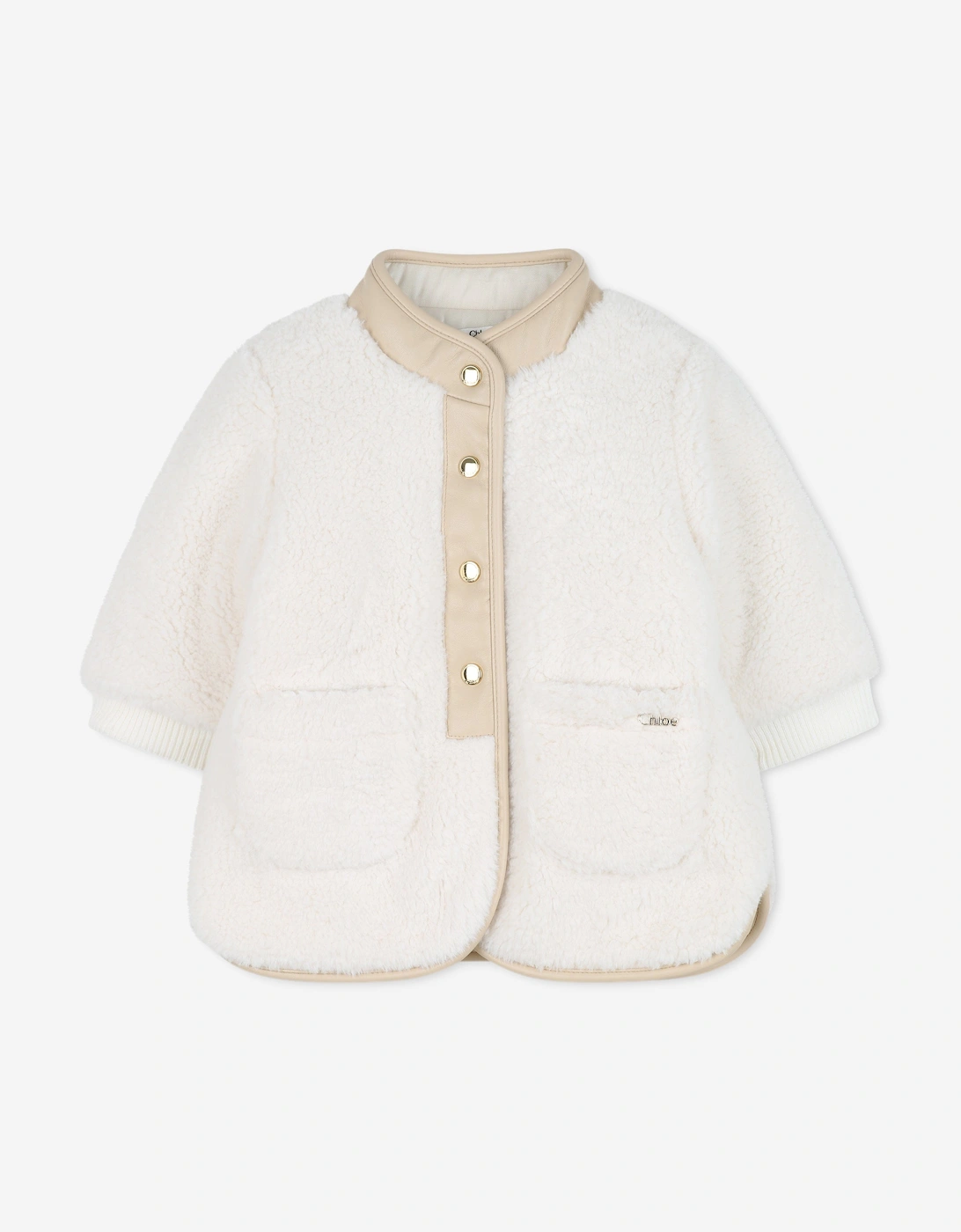 Baby Girls Faux Shearling Coat in Ivory, 5 of 4