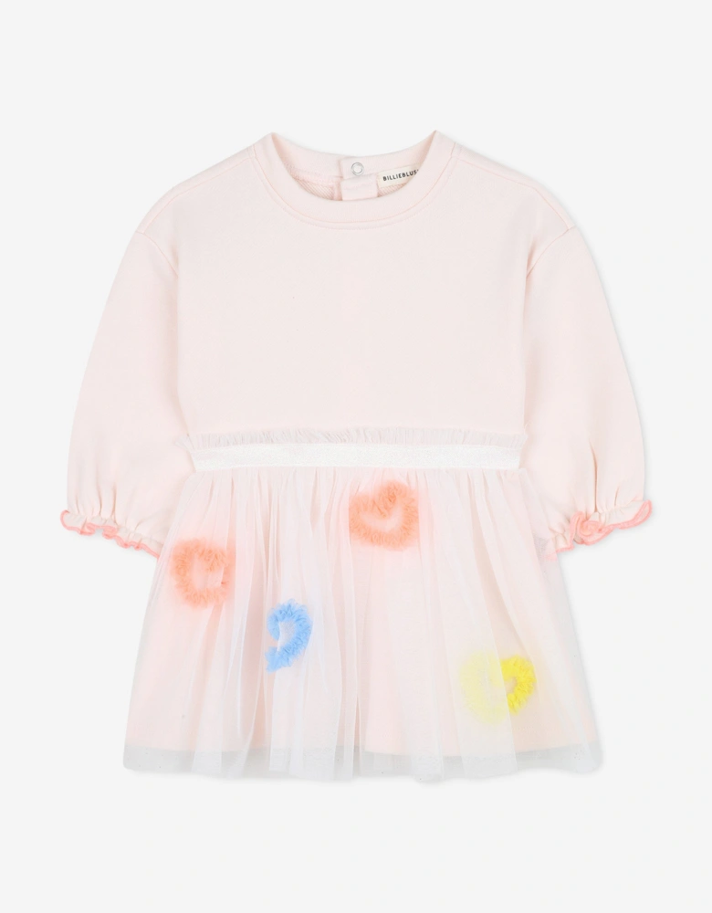 Billieblush Baby Girls Bi-material Heart Dress in Pink