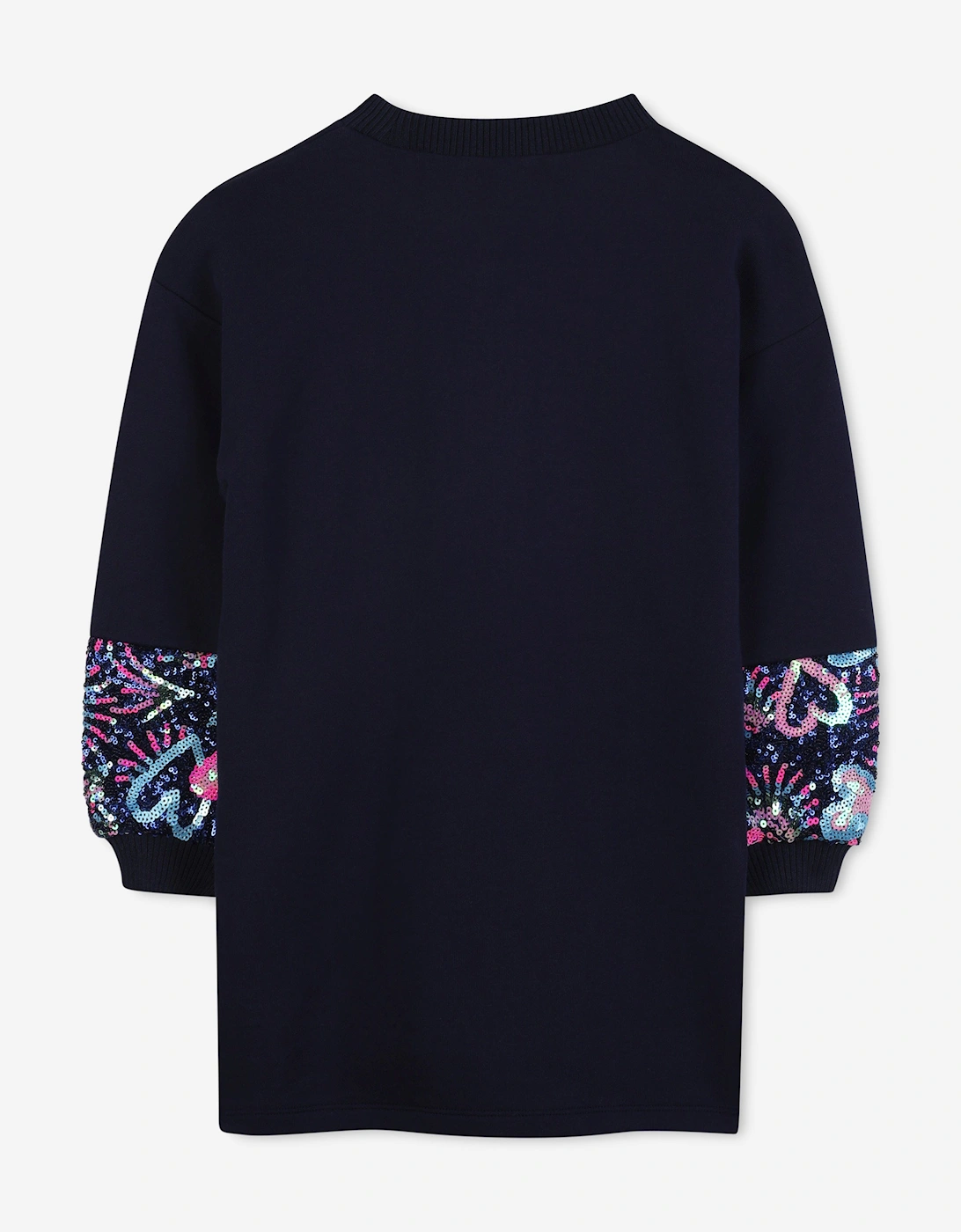 Billieblush Girls Sequin Detail Sweater Dress in Navy