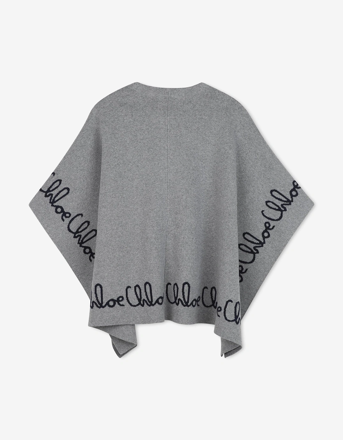 Girls Knitted Logo Cape in Grey