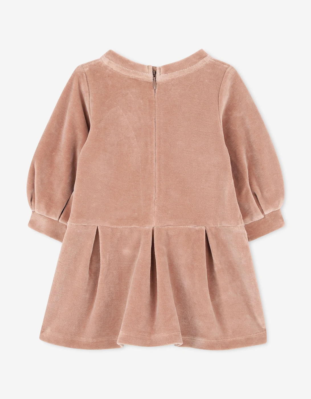 Girls Velvet Logo Dress in Pink