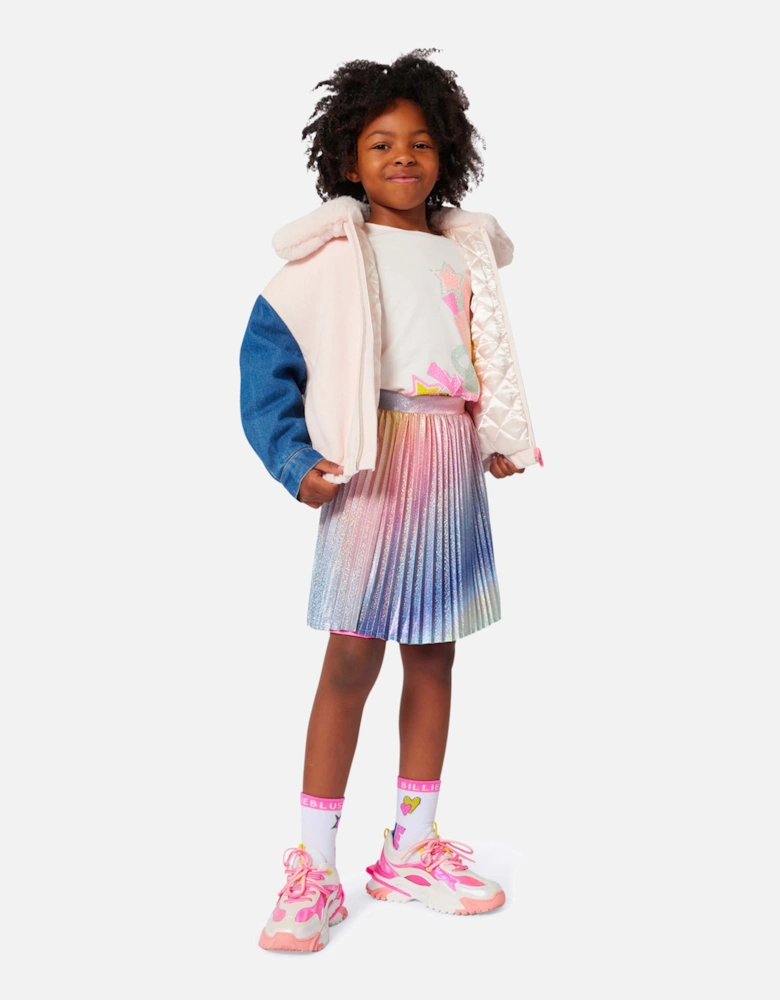 Billieblush Girls Shiny Pleated Gradient Skirt in Multicolour