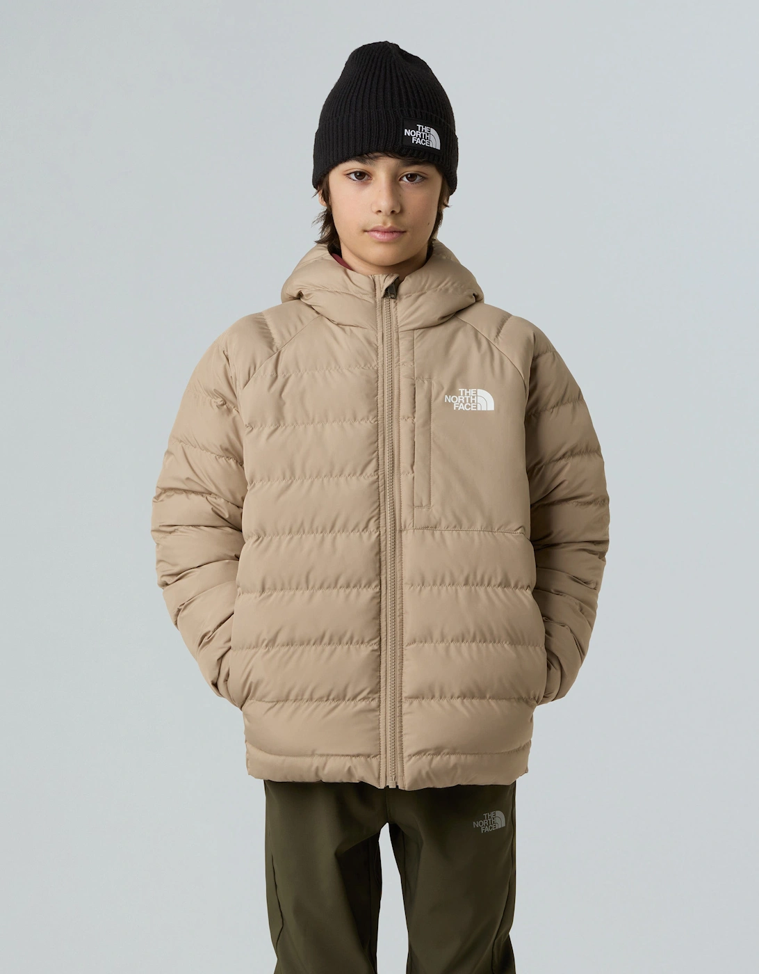 Boys Reversible Perrito Hooded Jacket in Beige