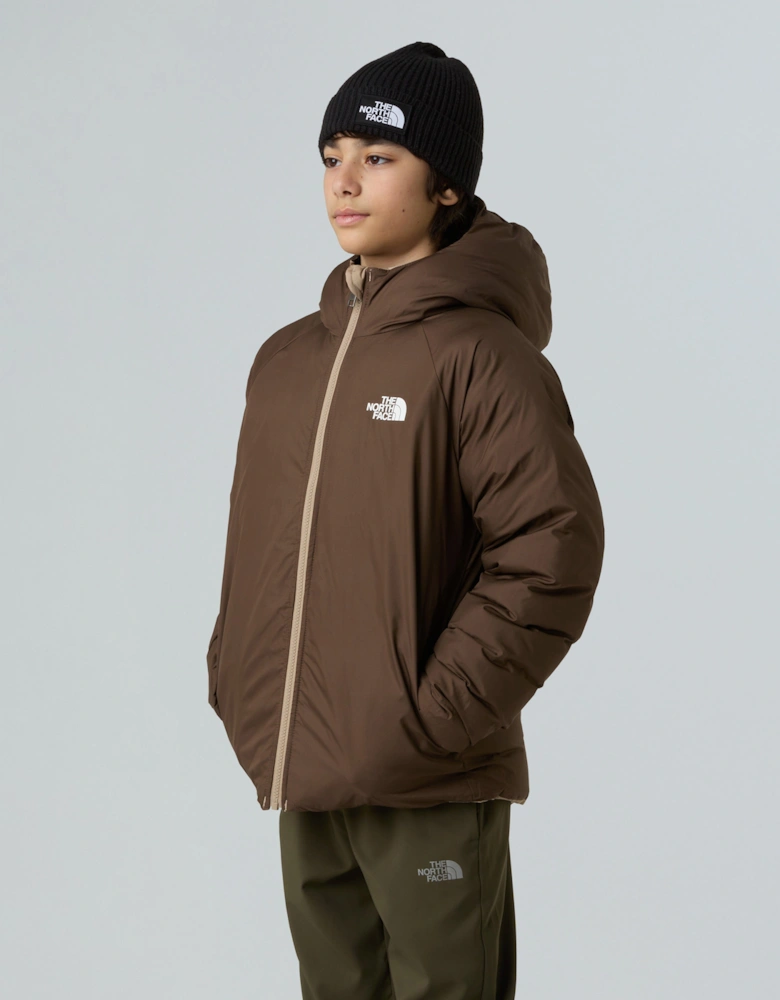 Boys Reversible Perrito Hooded Jacket in Beige