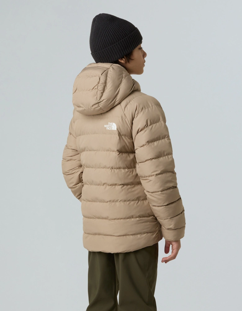 Boys Reversible Perrito Hooded Jacket in Beige