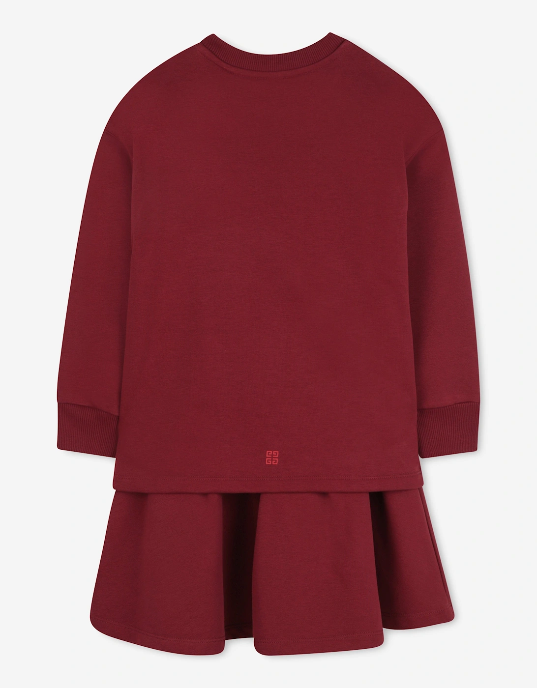 Girls Logo Print Sweater Dress in Red