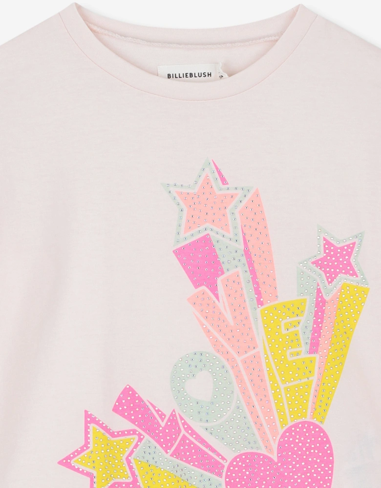 Billieblush Girls Long Sleeve Love T-Shirt in Pink