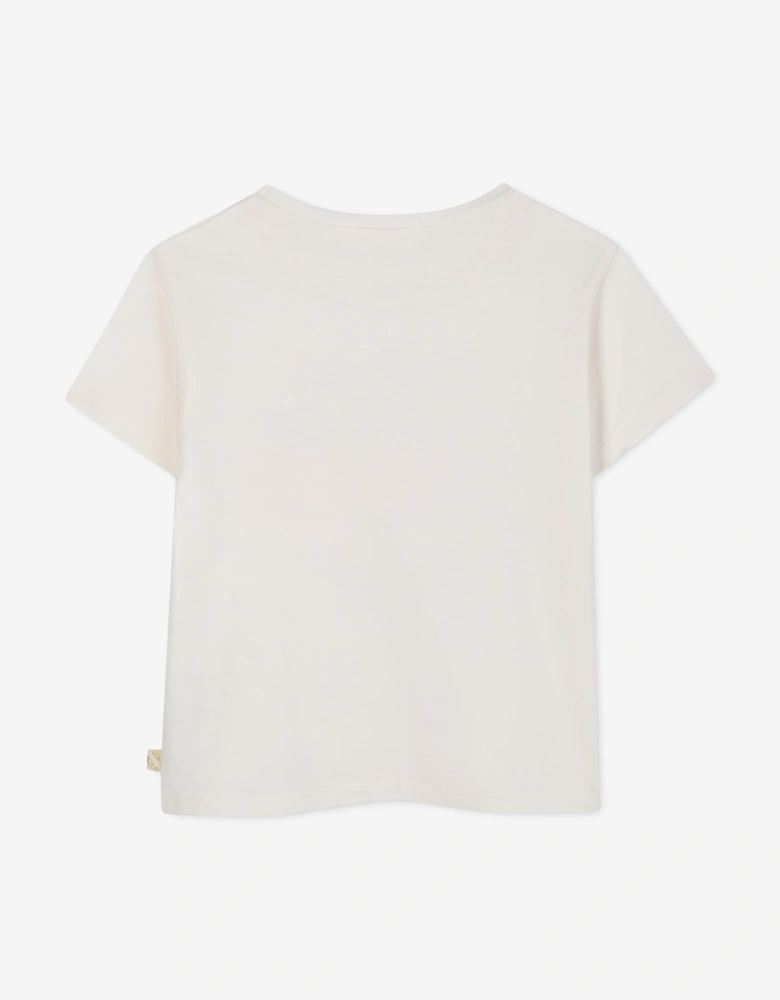 Billieblush Girls Touch Stars T-Shirt in Ivory