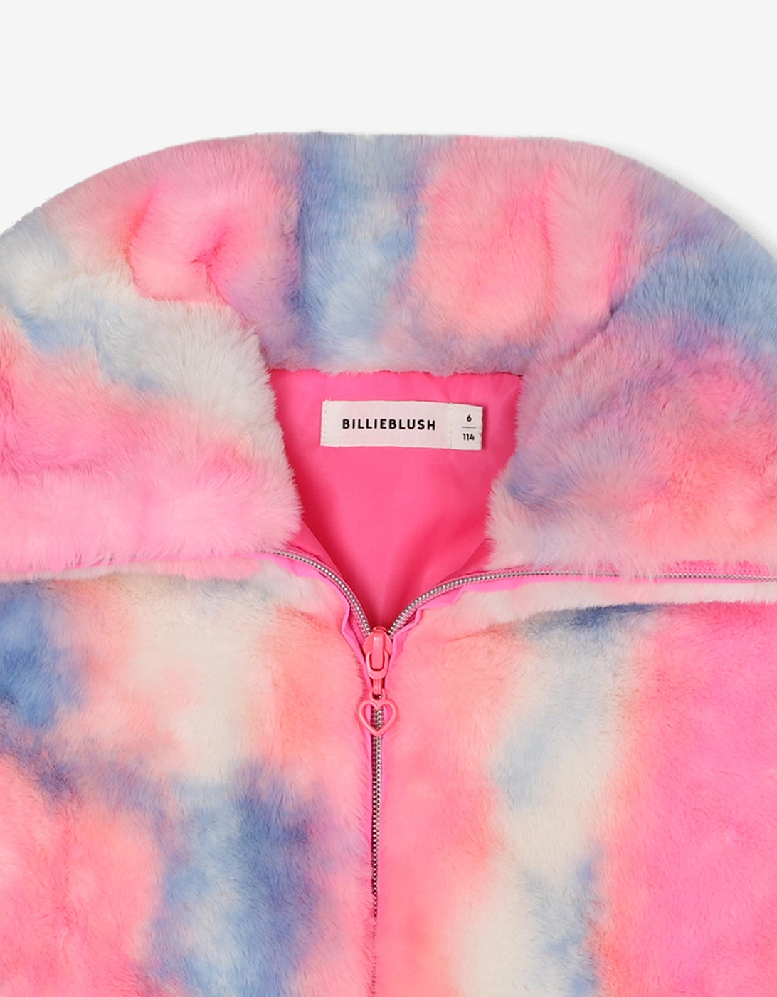 Billieblush Girls Fluffy Faux Fur Jacket in Pink