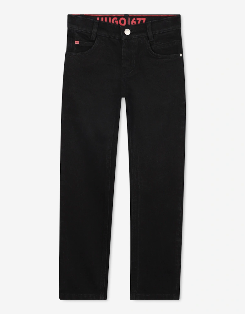 Hugo Boys Regular Fit Denim Jeans in Black