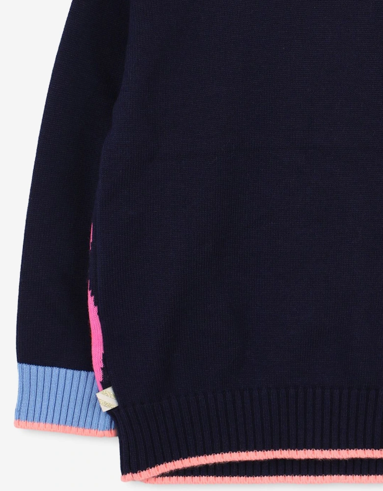 Billieblush Girls Butterfly Jumper in Navy