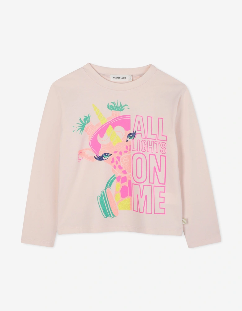 Billieblush Girls All Lights On Me Long Sleeve T-Shirt in Pink