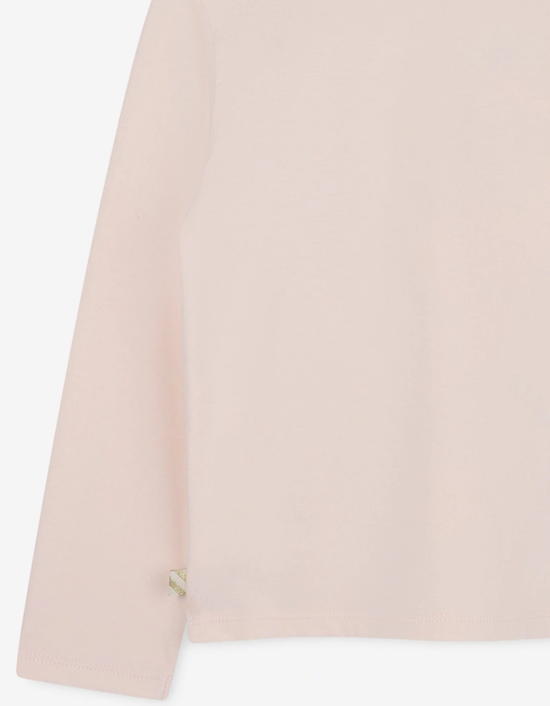 Billieblush Girls All Lights On Me Long Sleeve T-Shirt in Pink