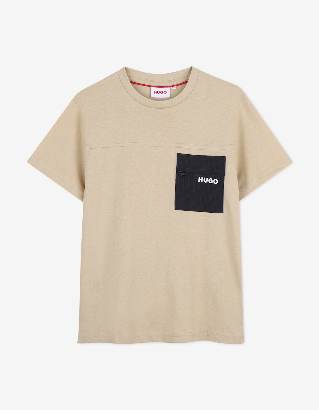 Hugo Boys Logo Pocket T-Shirt in Beige, 5 of 4