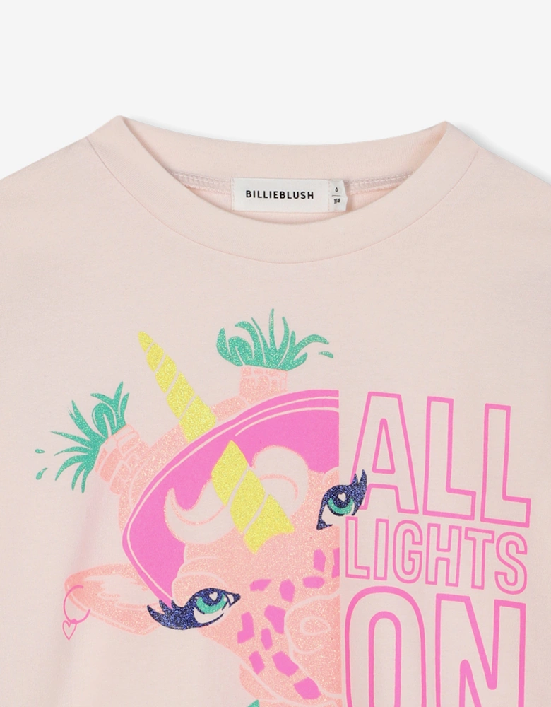 Billieblush Girls All Lights On Me Long Sleeve T-Shirt in Pink