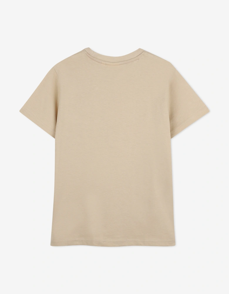 Hugo Boys Logo Pocket T-Shirt in Beige