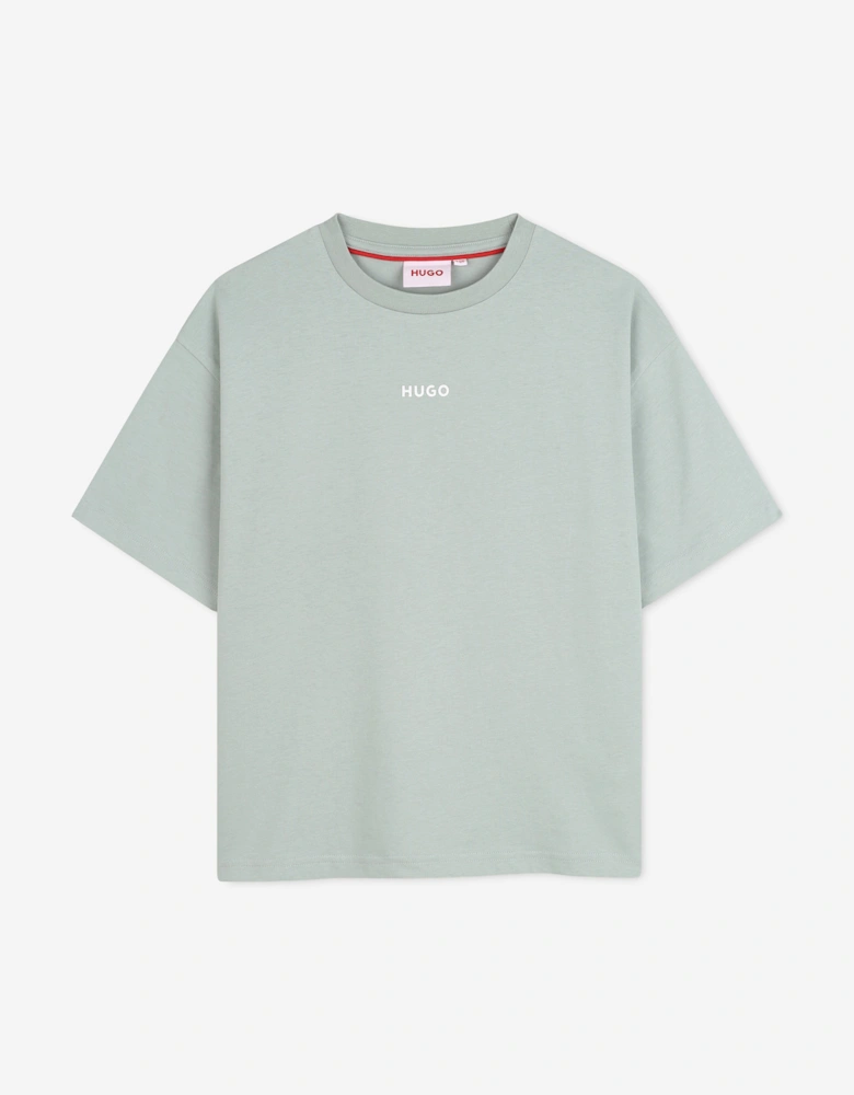 Hugo Boys Logo Print T-Shirt in Blue