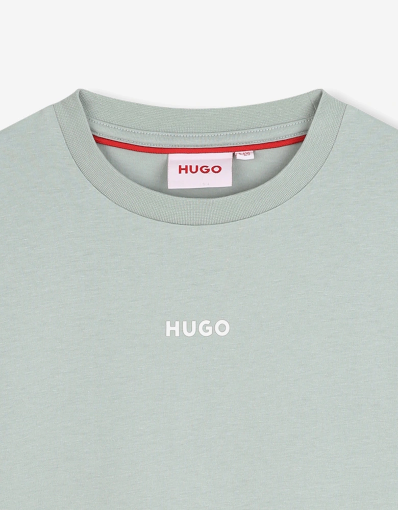Hugo Boys Logo Print T-Shirt in Blue
