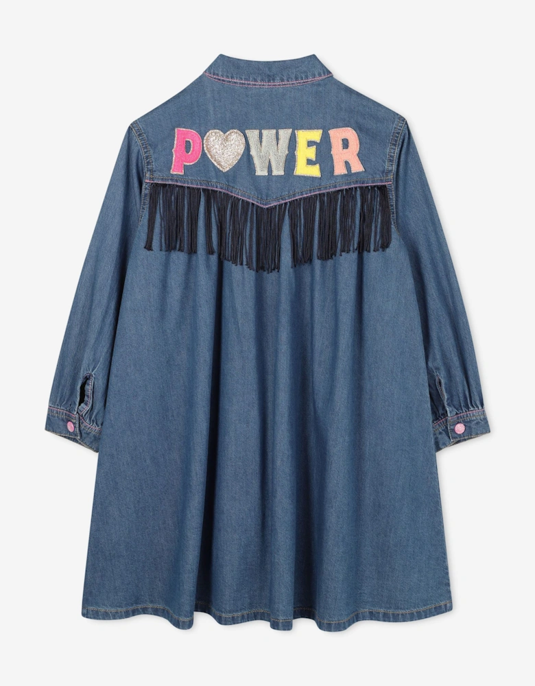 Billieblush Girls Denim Shirt Dress in Blue