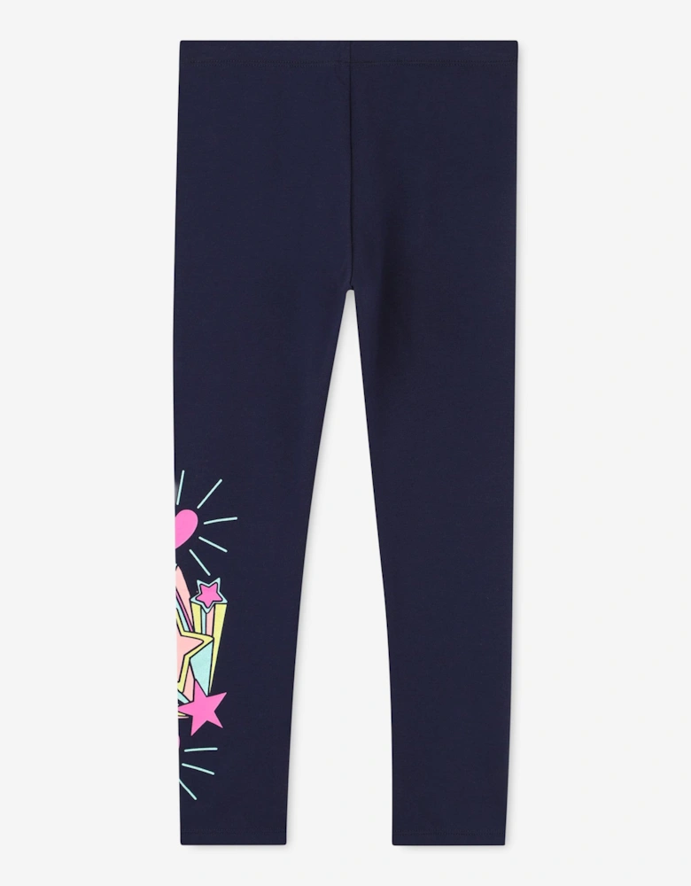 Billieblush Girls Illustrated Leggings in Navy