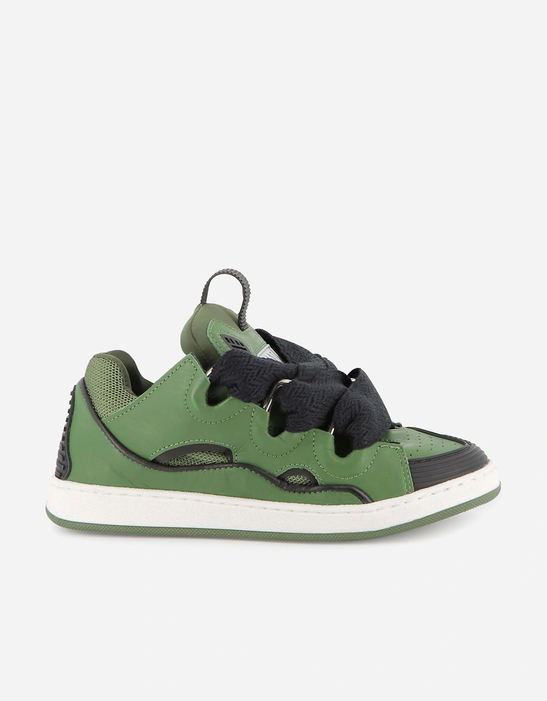 Boy's Lanvin Kids Leather Curb Trainers in Green - Size: 4