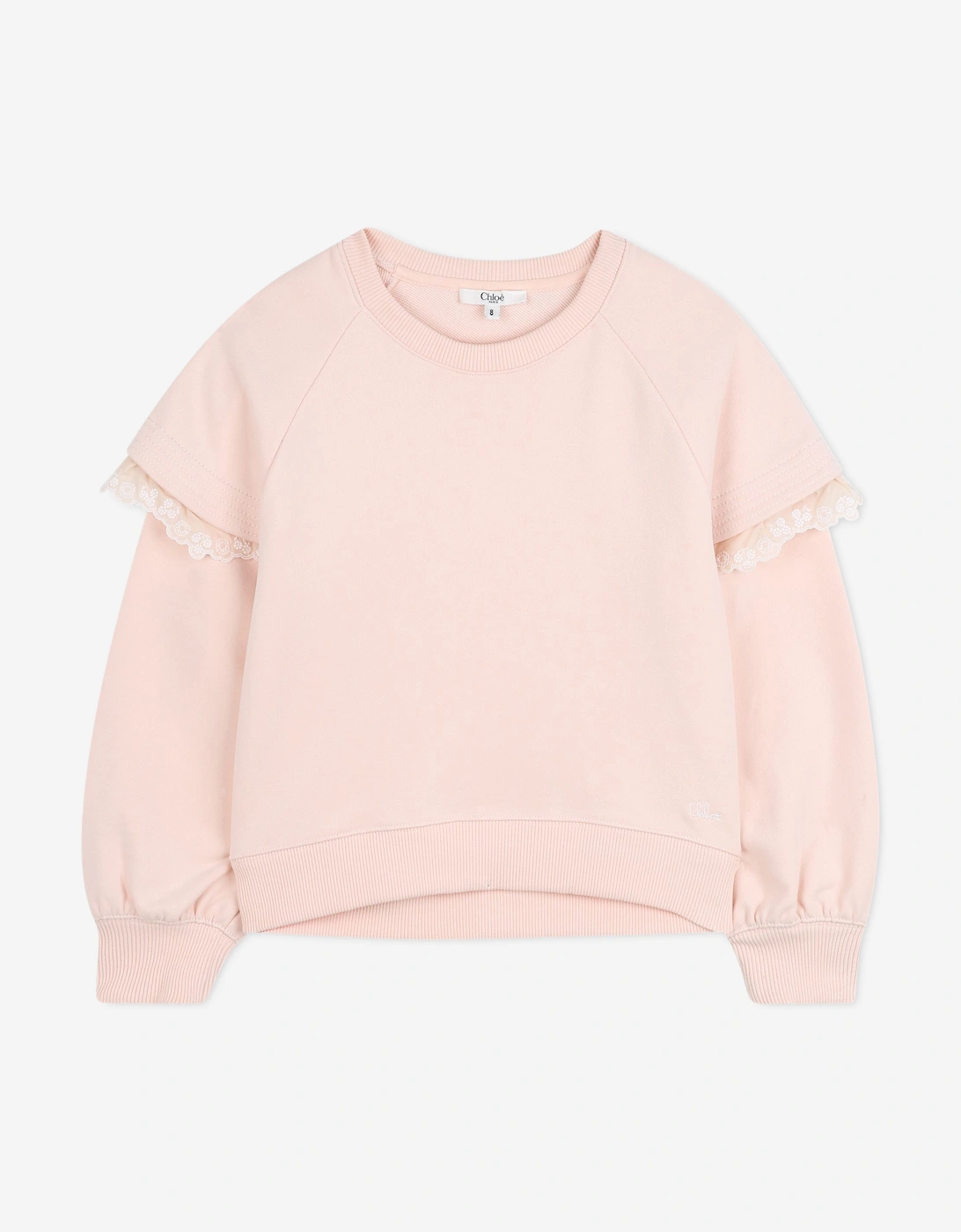 Girls Embroidered Sleeve Sweatshirt in Pink, 5 of 4