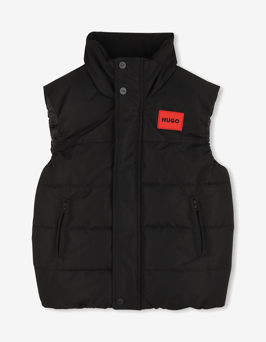 Hugo Boys Down Padded Logo Gilet in Black, 5 of 4