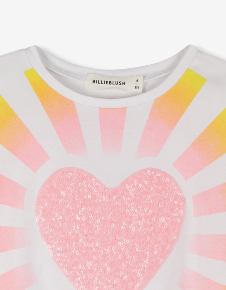 Billieblush Girls Heart T-Shirt in White