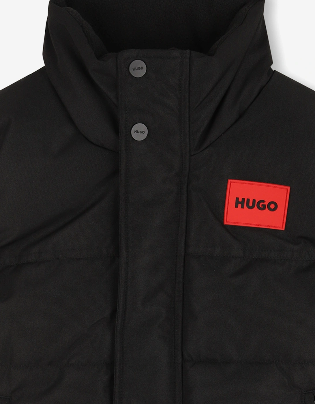 Hugo Boys Down Padded Logo Gilet in Black