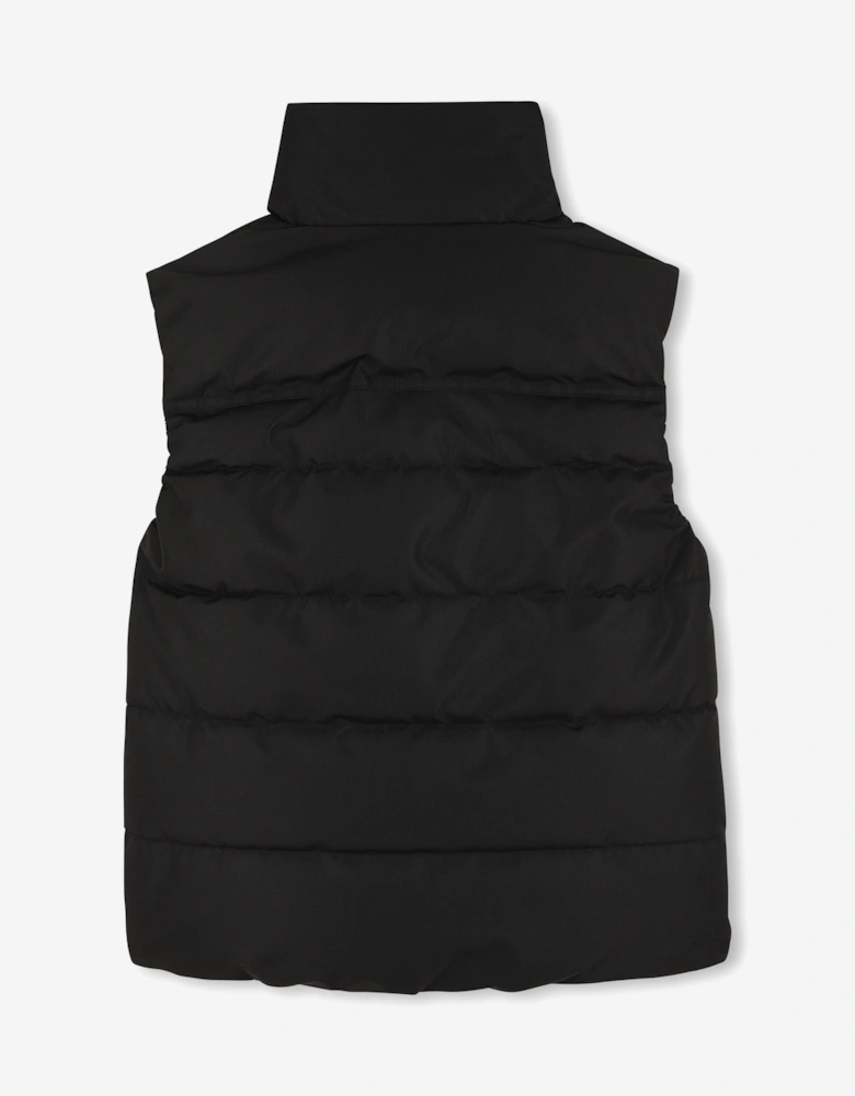 Hugo Boys Down Padded Logo Gilet in Black