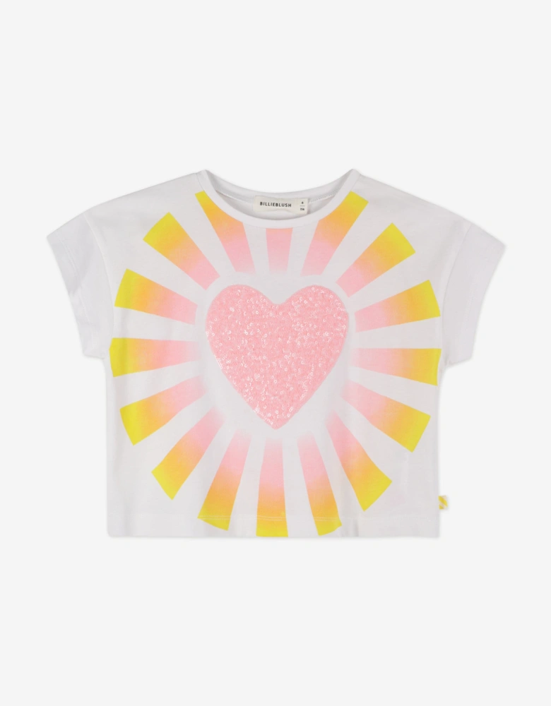Billieblush Girls Heart T-Shirt in White