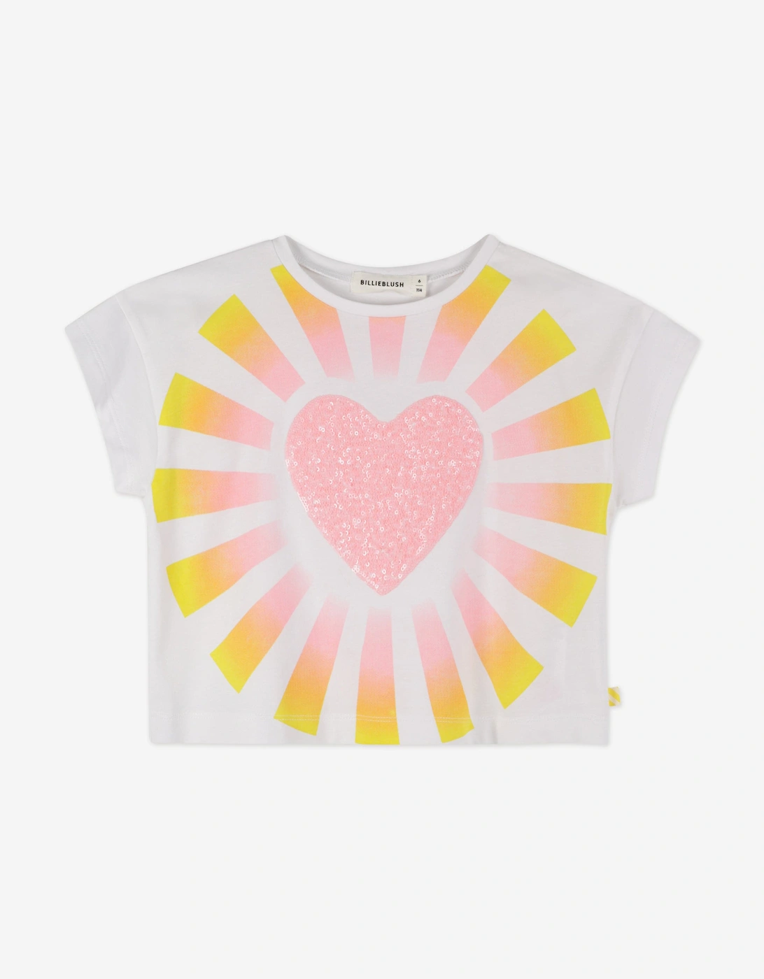 Billieblush Girls Heart T-Shirt in White, 5 of 4