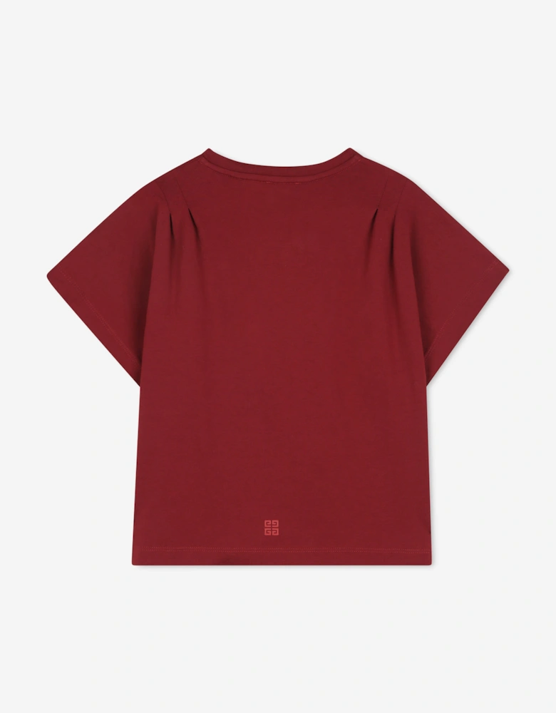 Girls Logo Print T-Shirt in Red