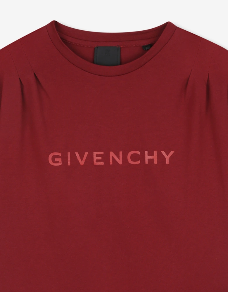 Girls Logo Print T-Shirt in Red