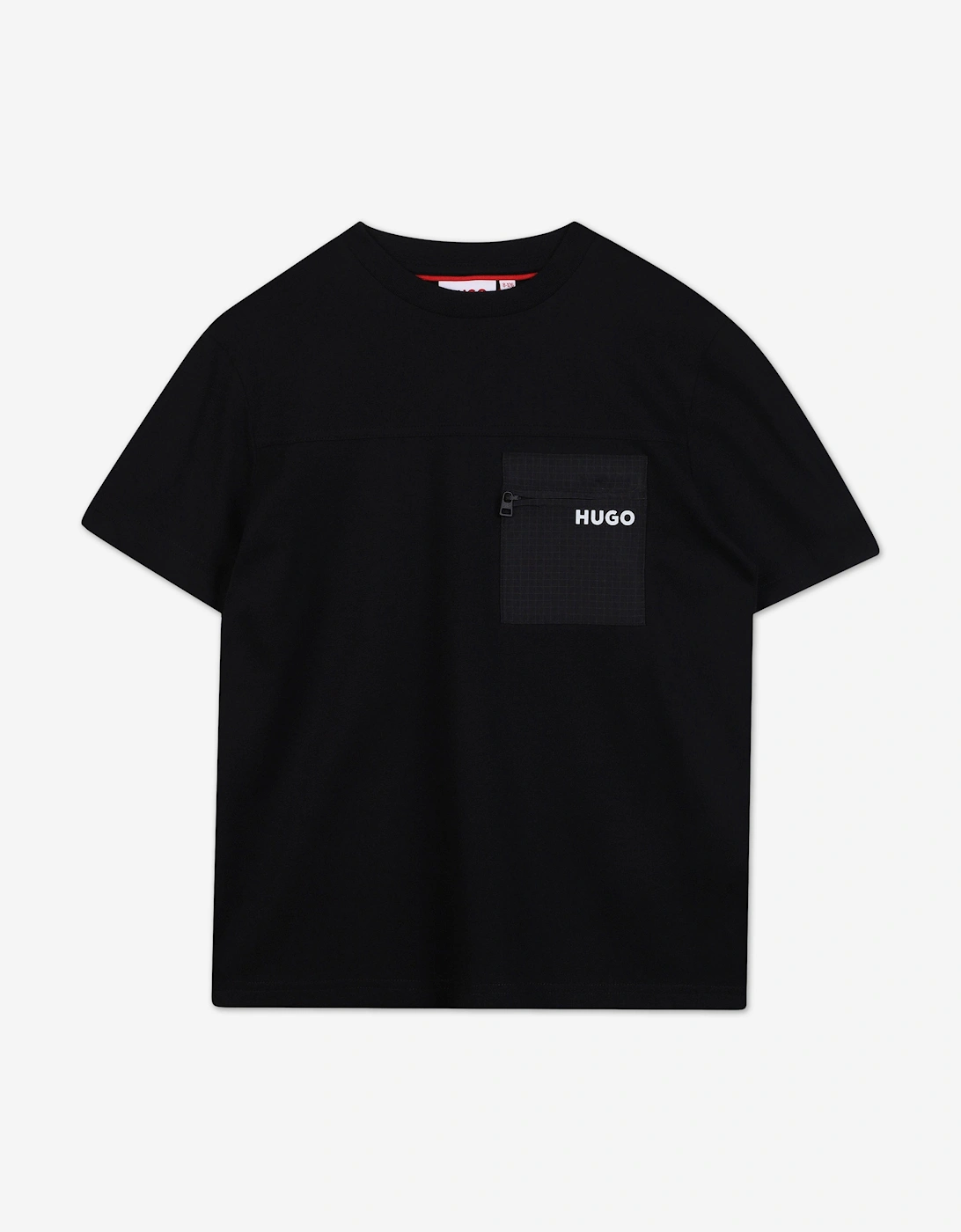 Hugo Boys Logo Pocket T-Shirt in Black, 5 of 4