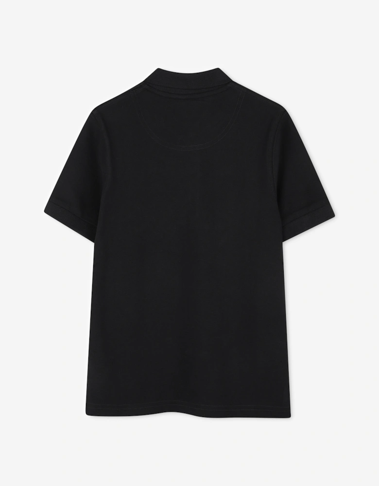 Hugo Boys Logo Print Polo Shirt in Black