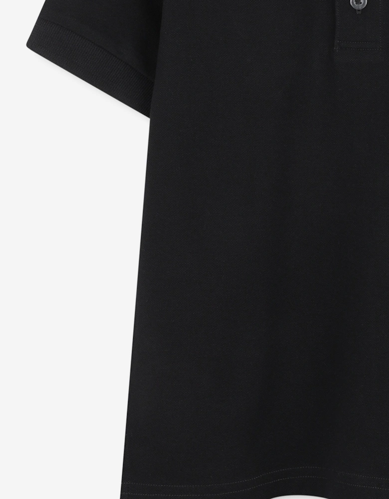 Hugo Boys Logo Print Polo Shirt in Black