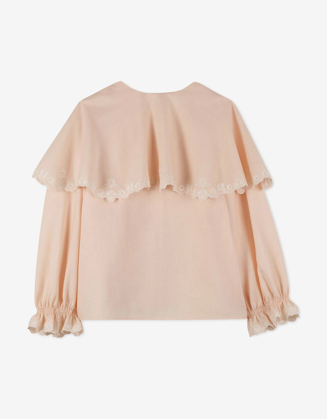 Girls Embroidered Cape Blouse in Pink