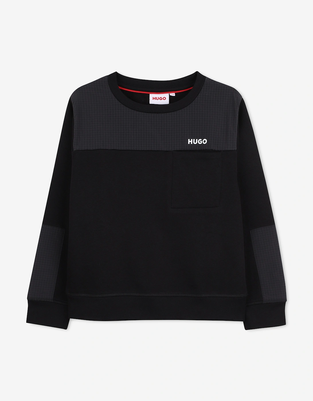 Hugo Boys Logo Print Sweatshirt in Black, 5 of 4