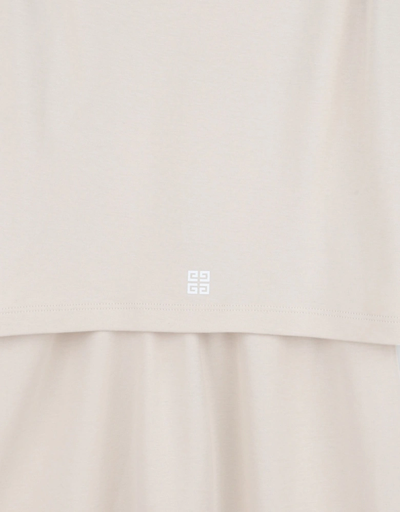 Girls Logo Print Skater Dress in Ivory