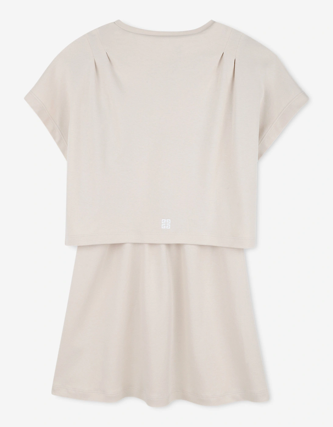 Girls Logo Print Skater Dress in Ivory