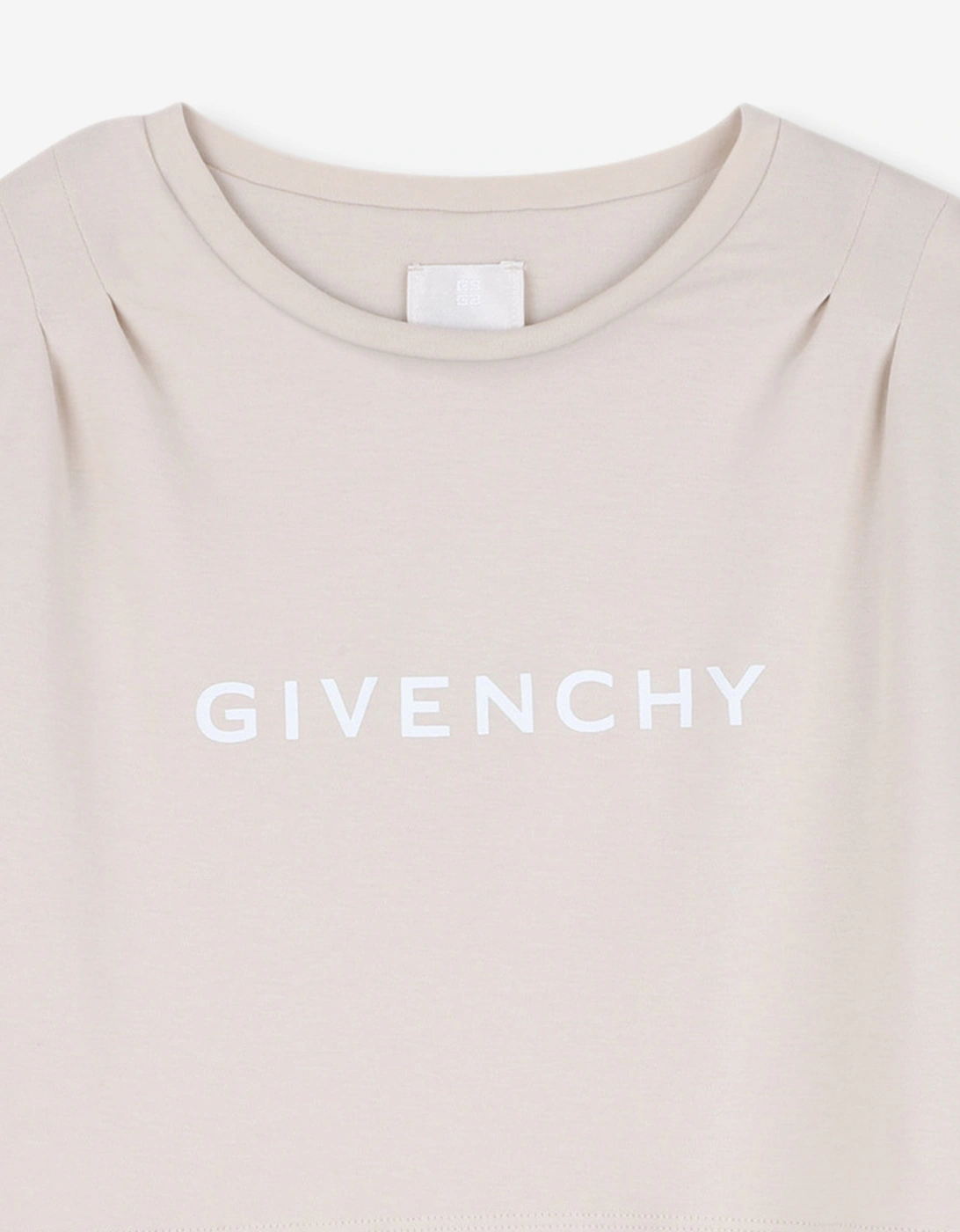 Girls Logo Print Skater Dress in Ivory