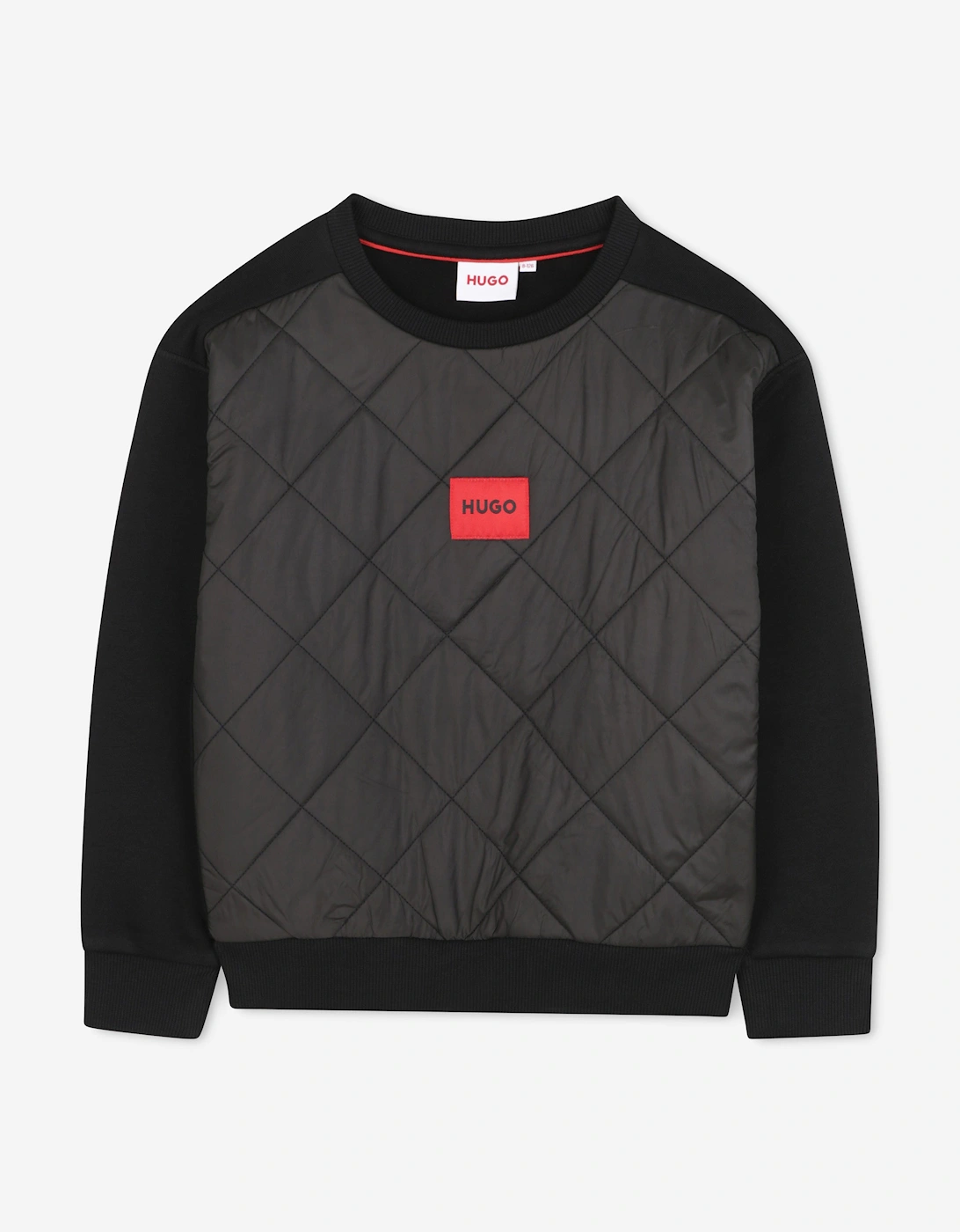 Hugo Boys Quilted Effect Sweatshirt in Black, 5 of 4
