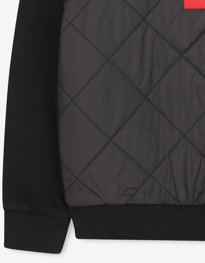 Hugo Boys Quilted Effect Sweatshirt in Black