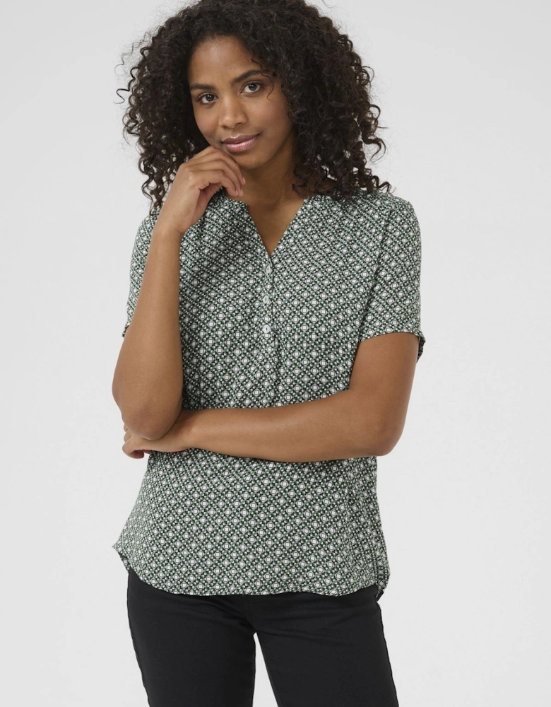 KAalvine Short Sleeve V-Neck Blouse