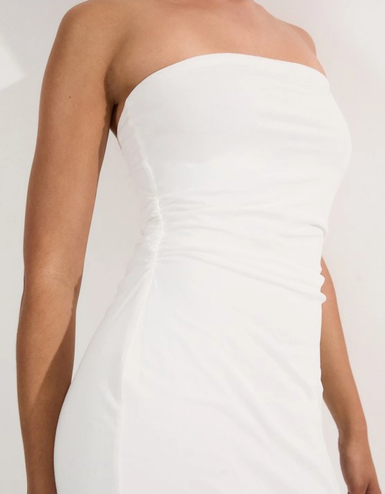 Stretch Cotton Jersey Bandeau Maxi Dress